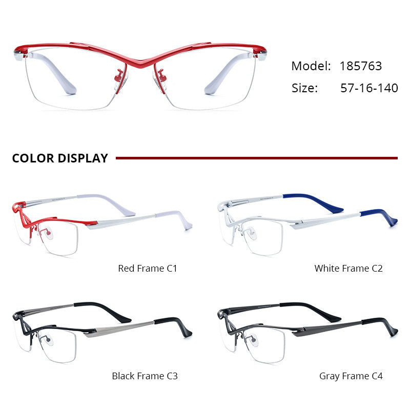 Myopia Glasses Rim Square Half-rim Glasses Frame Women