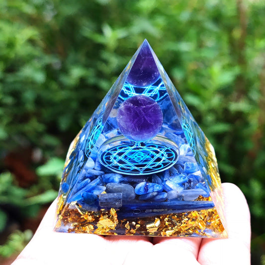 Crystal ball gravel pyramid home crafts resin ornaments desktop ornaments eprolo