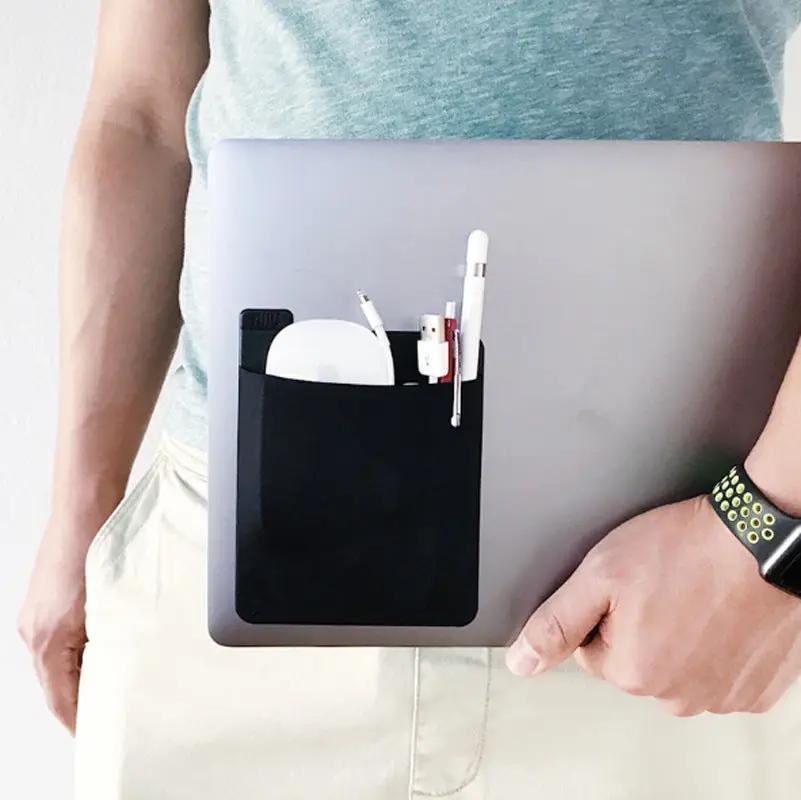 Adhesive Laptop Back Storage Bag Laptop Organizer null