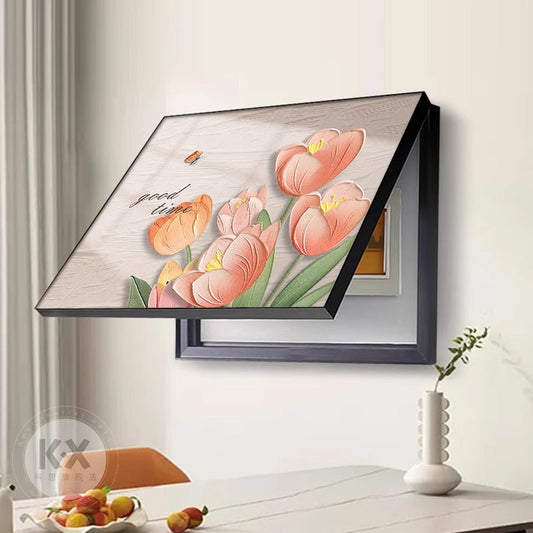 Cream style decorative painting living room distribution box switch box covered hanging painting eprolo