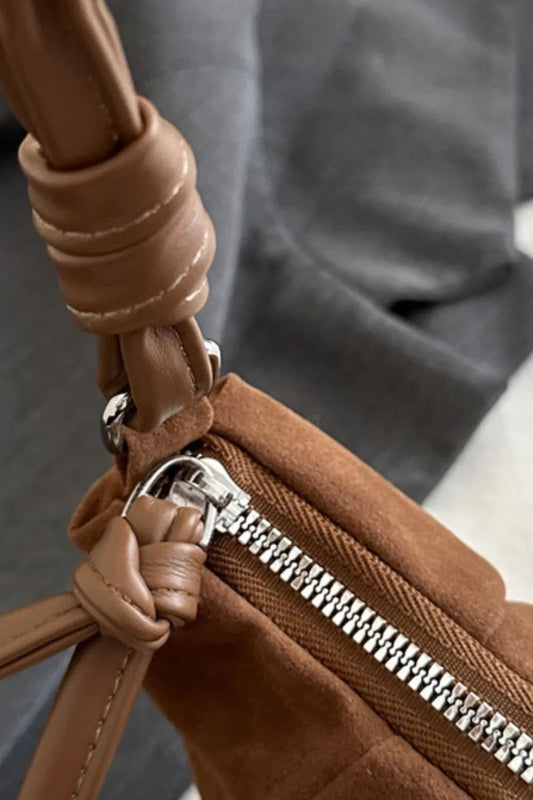 Suede Croissant Shape Shoulder Bag eprolo