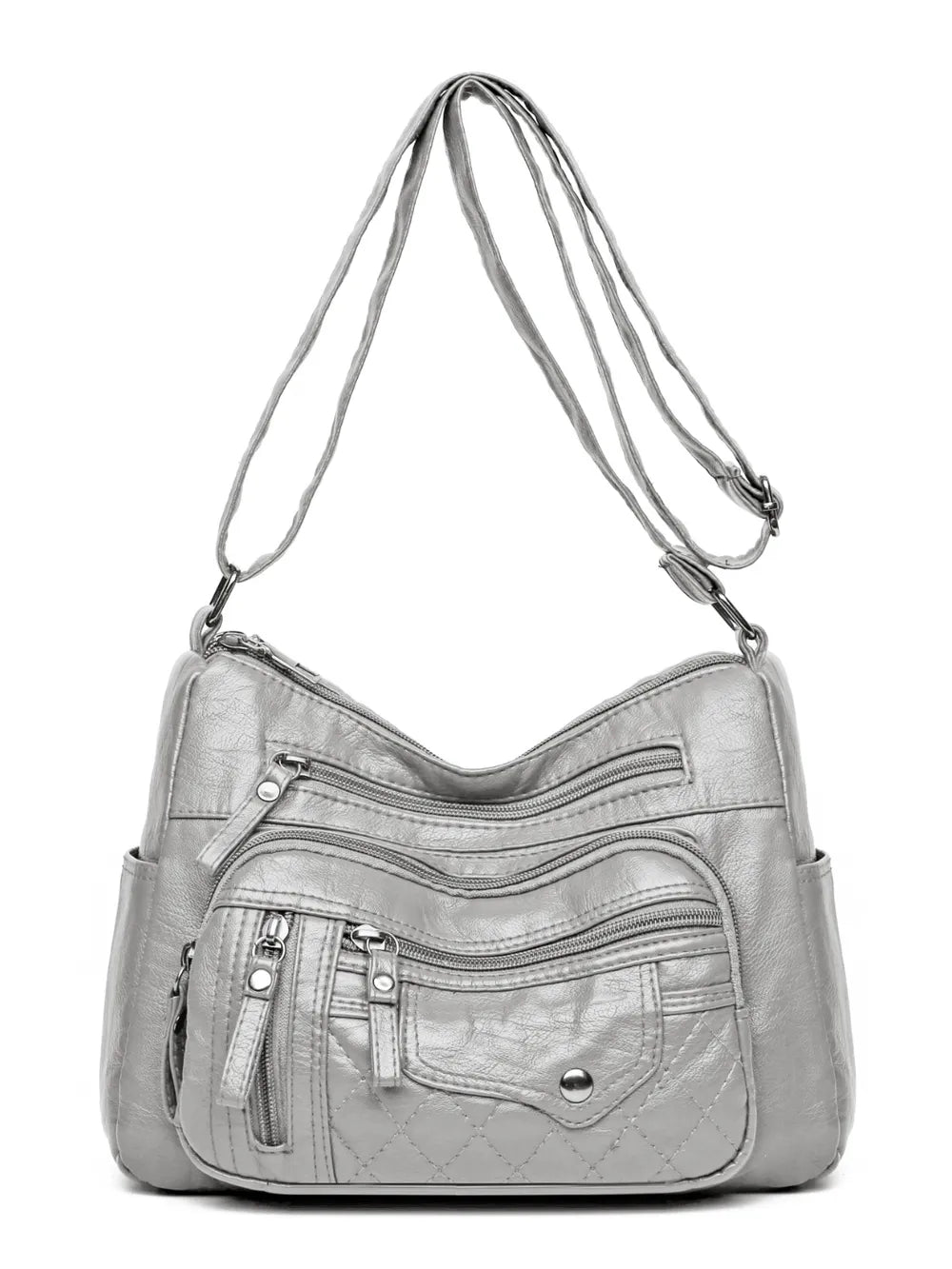 PU Leather Multi Pockets Adjustable Strap Shoulder Bag eprolo