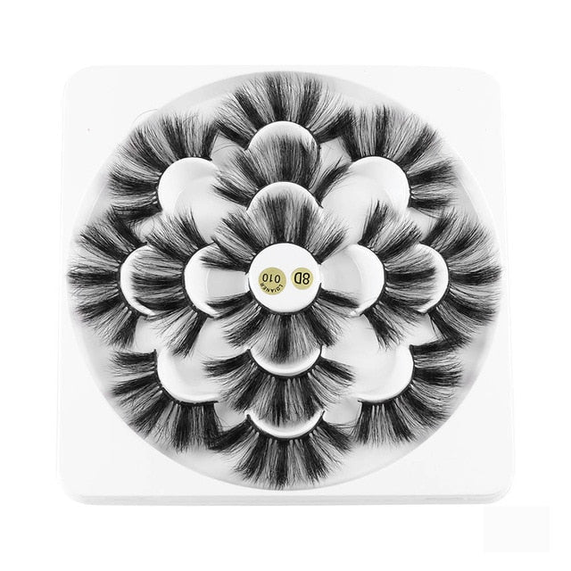 7 Pairs 3D Mink Hair False Eyelashes 25mm Lashes Thick Long Wispy Fluffy Handmade False Eyelashes eprolo