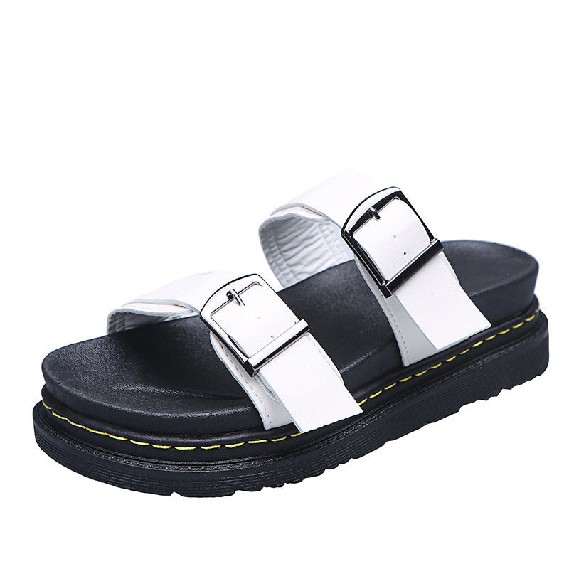 Thick soled sandals with belt buckle casual beach one line cool mop eprolo
