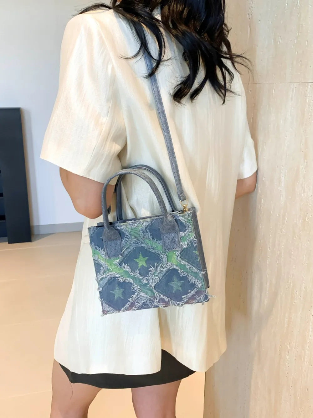 Raw Edge Plaid Shoulder Bag eprolo