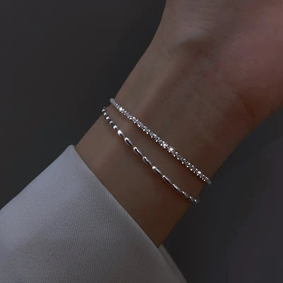 Double Layer Luxury 925 Sterling Silver Star Bracelet