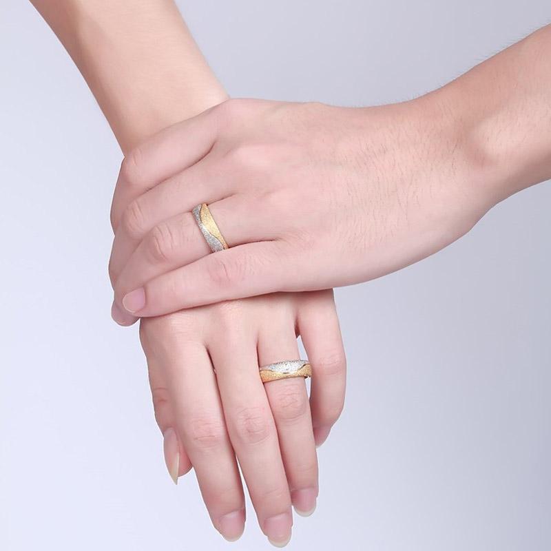Vnox couple engagement ring for women men sand blasted eprolo