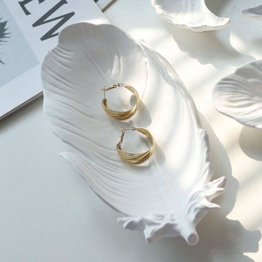 Gypsum feather decoration storage tray decoration necklace accessories cosmetics perfume photography posing props eprolo