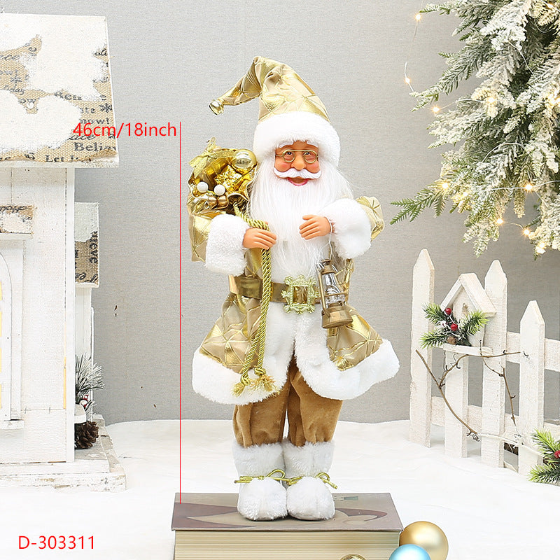 Christmas crafts 18 inch, wearing snow boots, backpack, standing, Santa Claus, dwarf eprolo