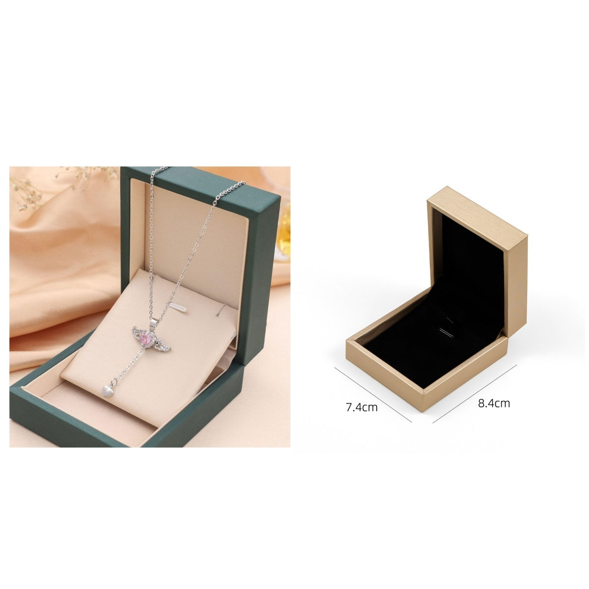 Moving Cupid Heart Angel Wings Tassel Necklace With Crystal Clavicle Chain Women Jewelry Gift Valentine's Day Shopera