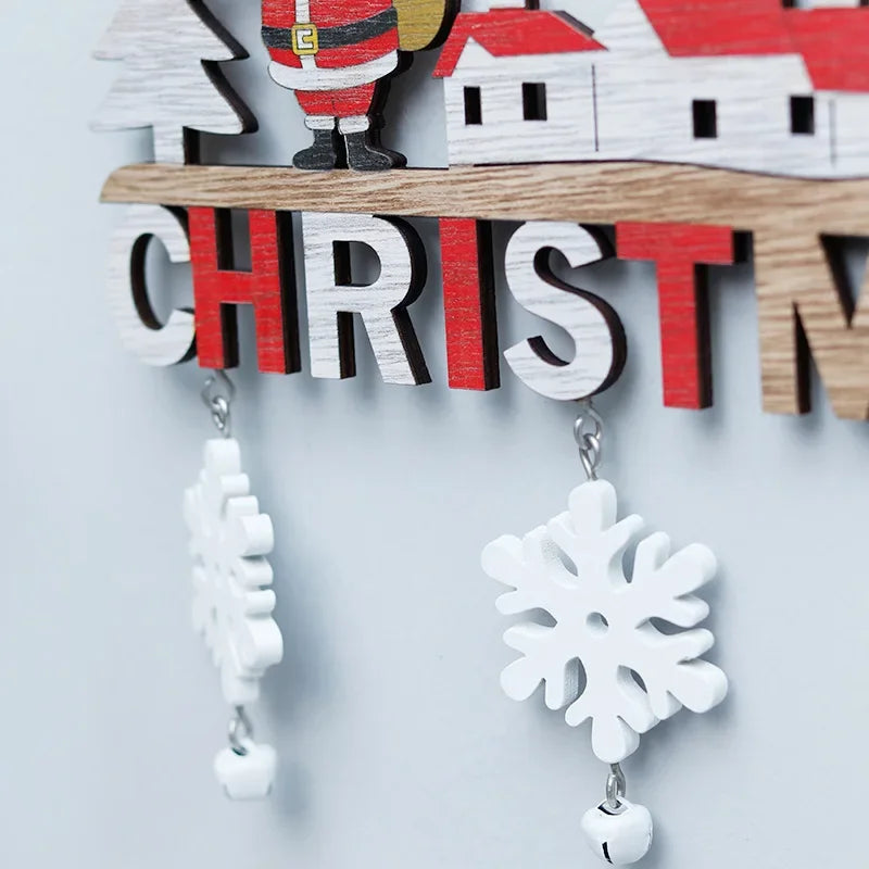 Wooden Christmas Pendants Door Wall Xmas Decor Christmas Tree Hanging Ornaments Happy New Year  Naviidad Decor For Home eprolo