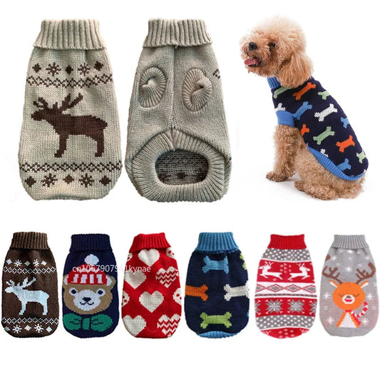 Warm Pet Dog Sweater Winter Dog Clothes for Small Medium Dogs Knitted Puppy Cat Coat Chihuahua French Bulldogs Yorkie Customes eprolo