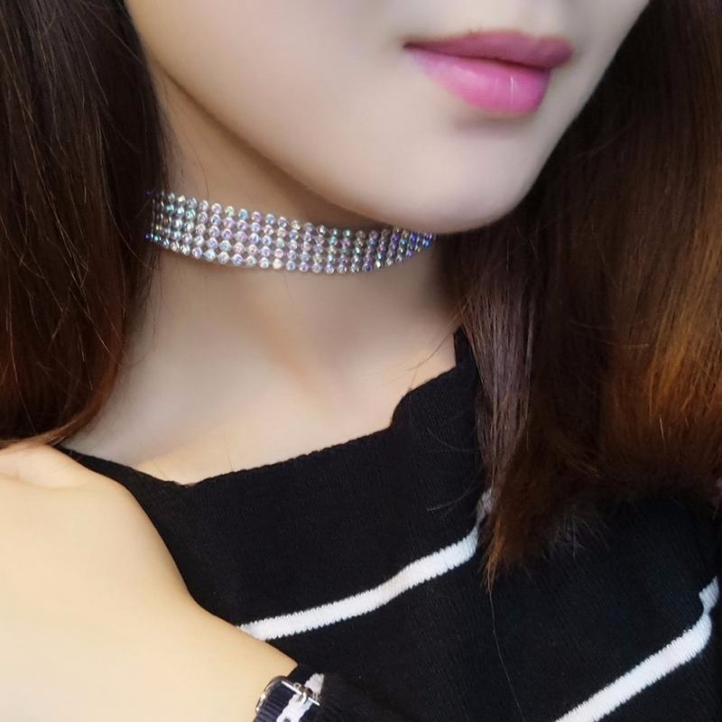 Fashion Women Full Crystal Rhinestone Choker Necklace Wedding Jewelry Chokers Necklaces For Women Shopera