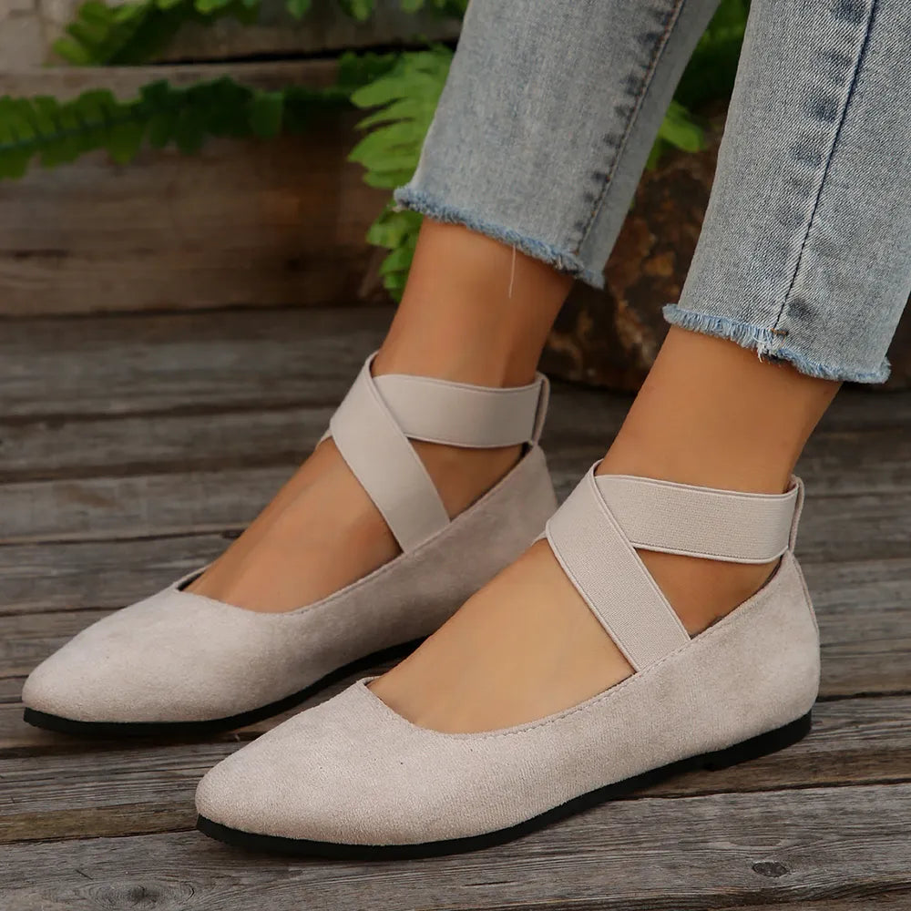 Crisscross Point Toe Flat Slip-Ons eprolo