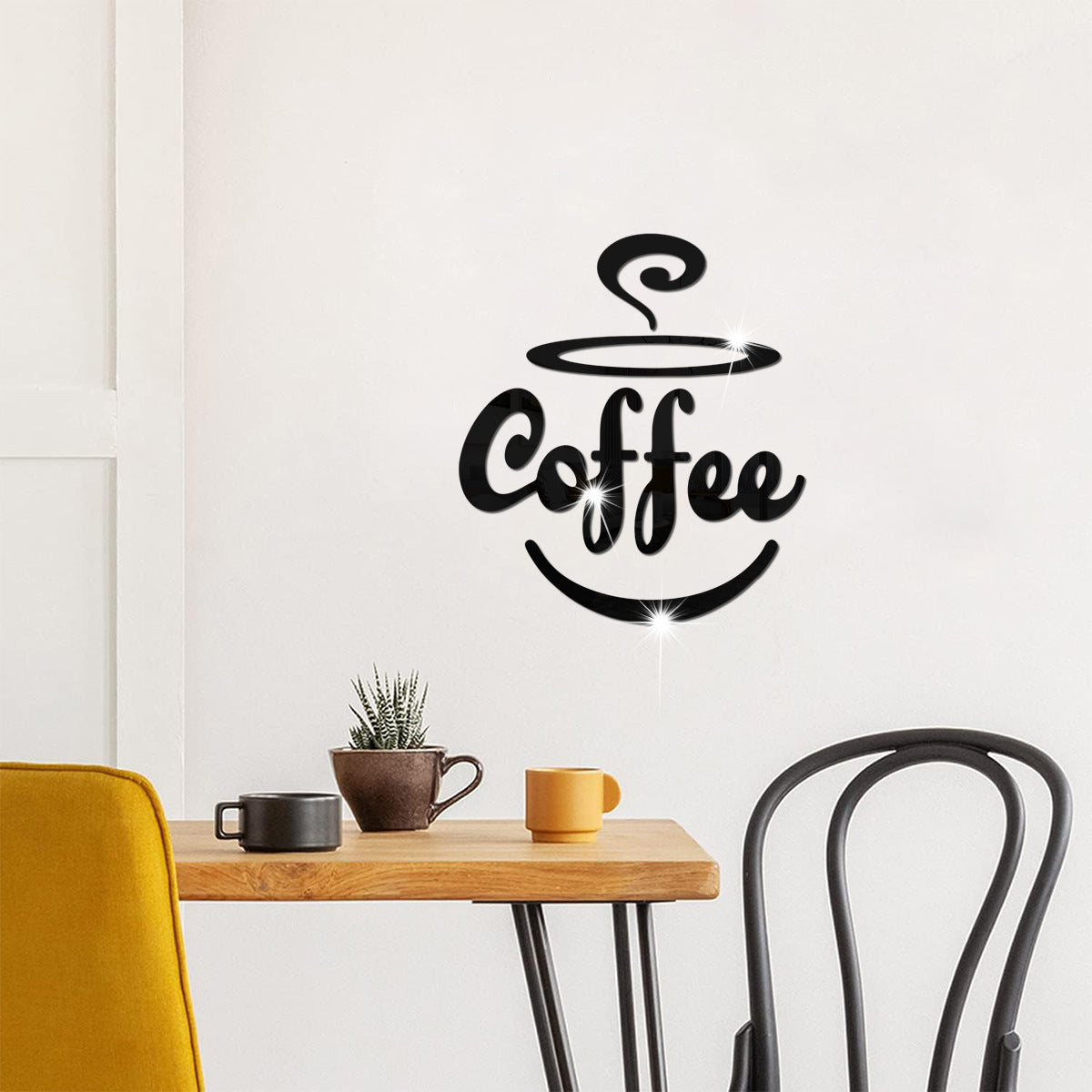Coffee Themed Mirror Acrylic Wall Stickers for Kitchen and Dining Room eprolo