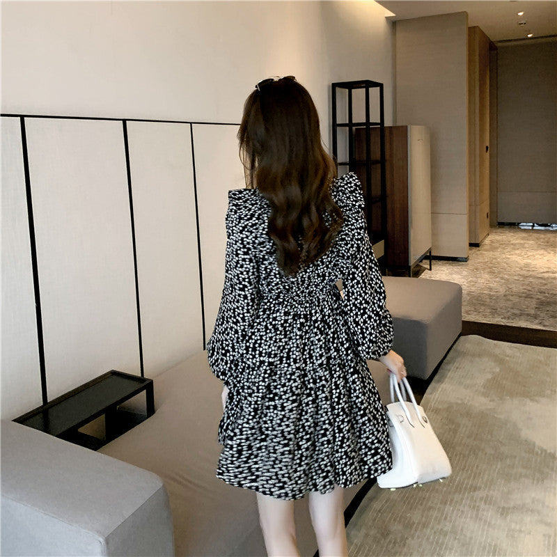 Vintage Audrey Hepburn Style Fitted Bodycon Dress for Women Long Sleeve Floral Print Dress eprolo