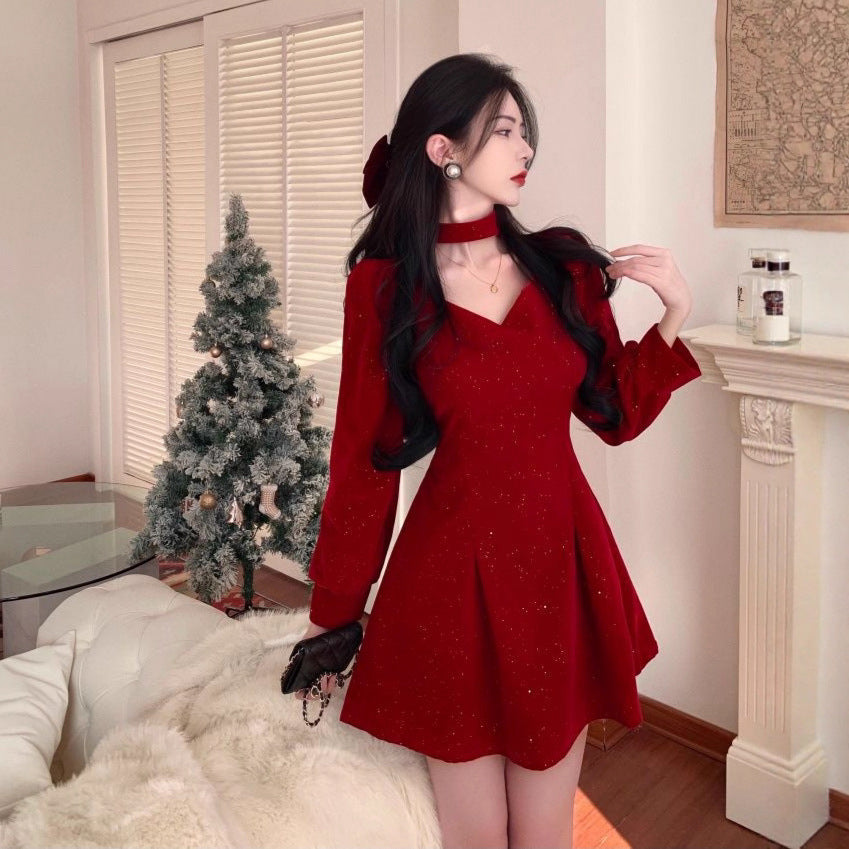 Chic Little Black Dress Women New Year Party Dress Slim Fit Slip Dress eprolo