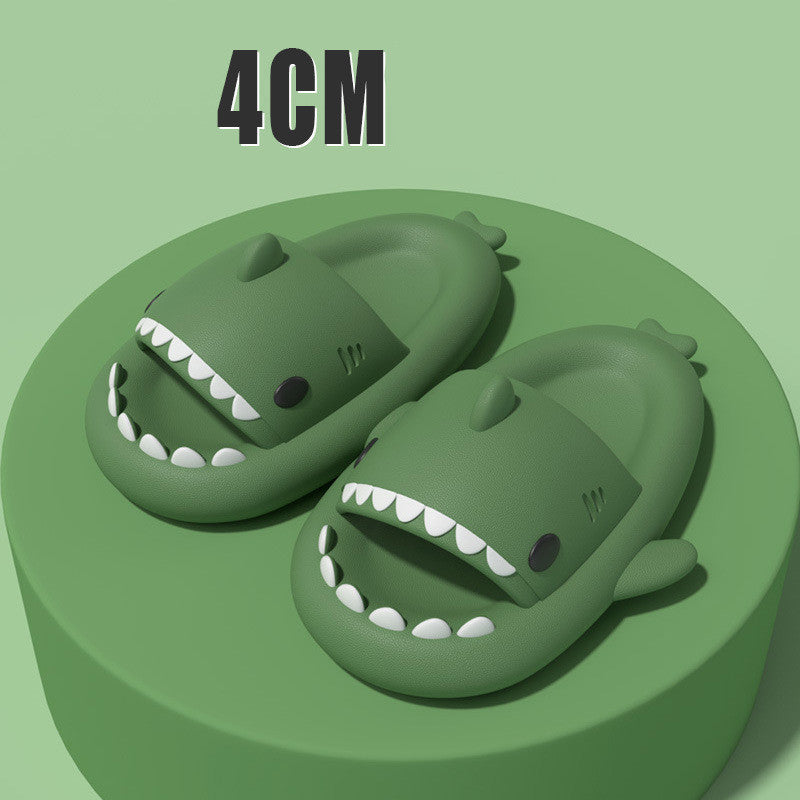 Adult's Slippers Indoor Outdoor Funny Shark Cartoon Shopera