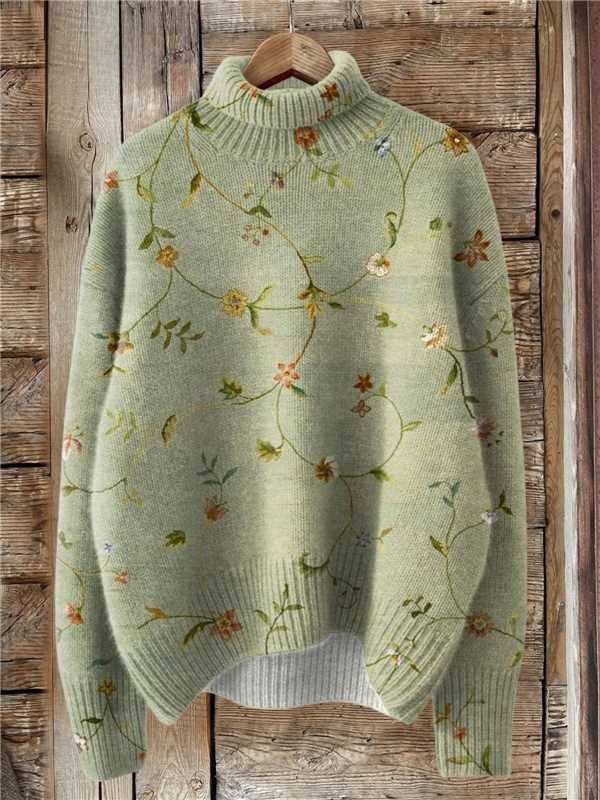 Women's Christmas Printed Turtleneck Sweater Shopera