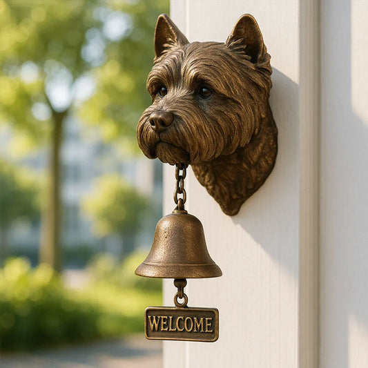 Dog welcome chime, vintage Bulldog Dobermann chime, metal merchant chime – wall decor for home/office entrance. eprolo