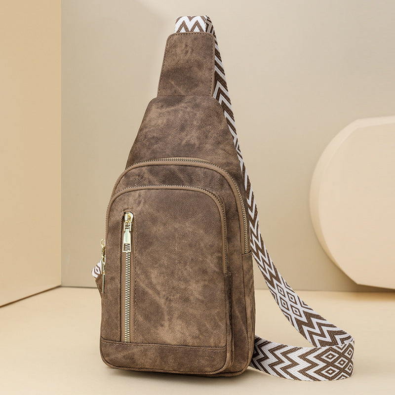 Retro Chest Bag Women's Texture Soft Leather Backpack  New Fashion Versatile Chest Bag Women's Casual One Shoulder Diagonal eprolo