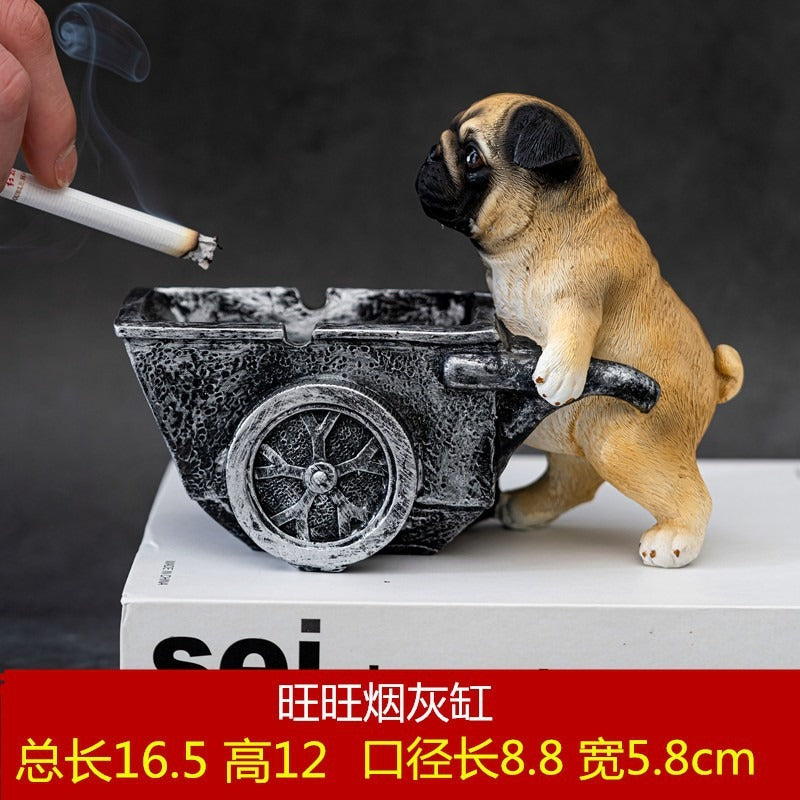 Puppy ashtray creative personality trend anti-fly ash home living room office anti-smoke resin ornaments eprolo