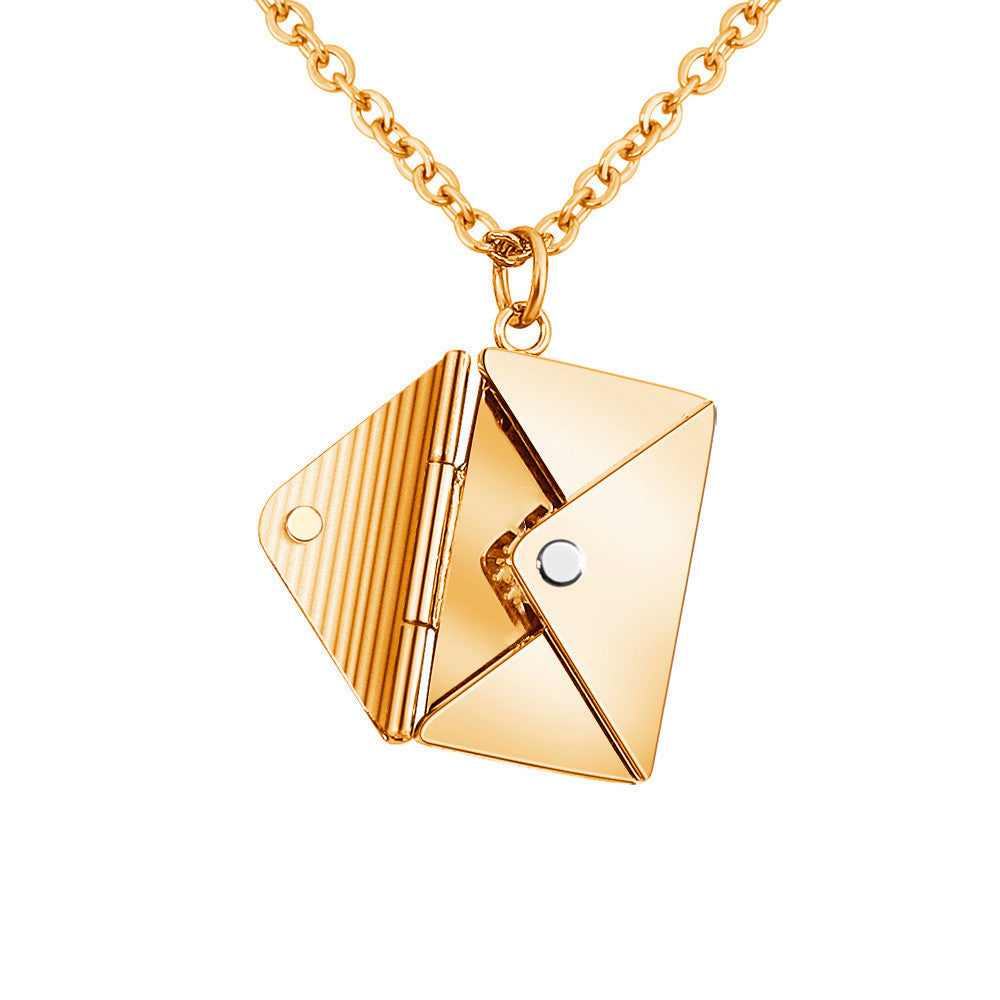 Fashion Jewelry Envelop Necklace Women Lover Letter Pendant Best Gifts For Girlfriend Shopera