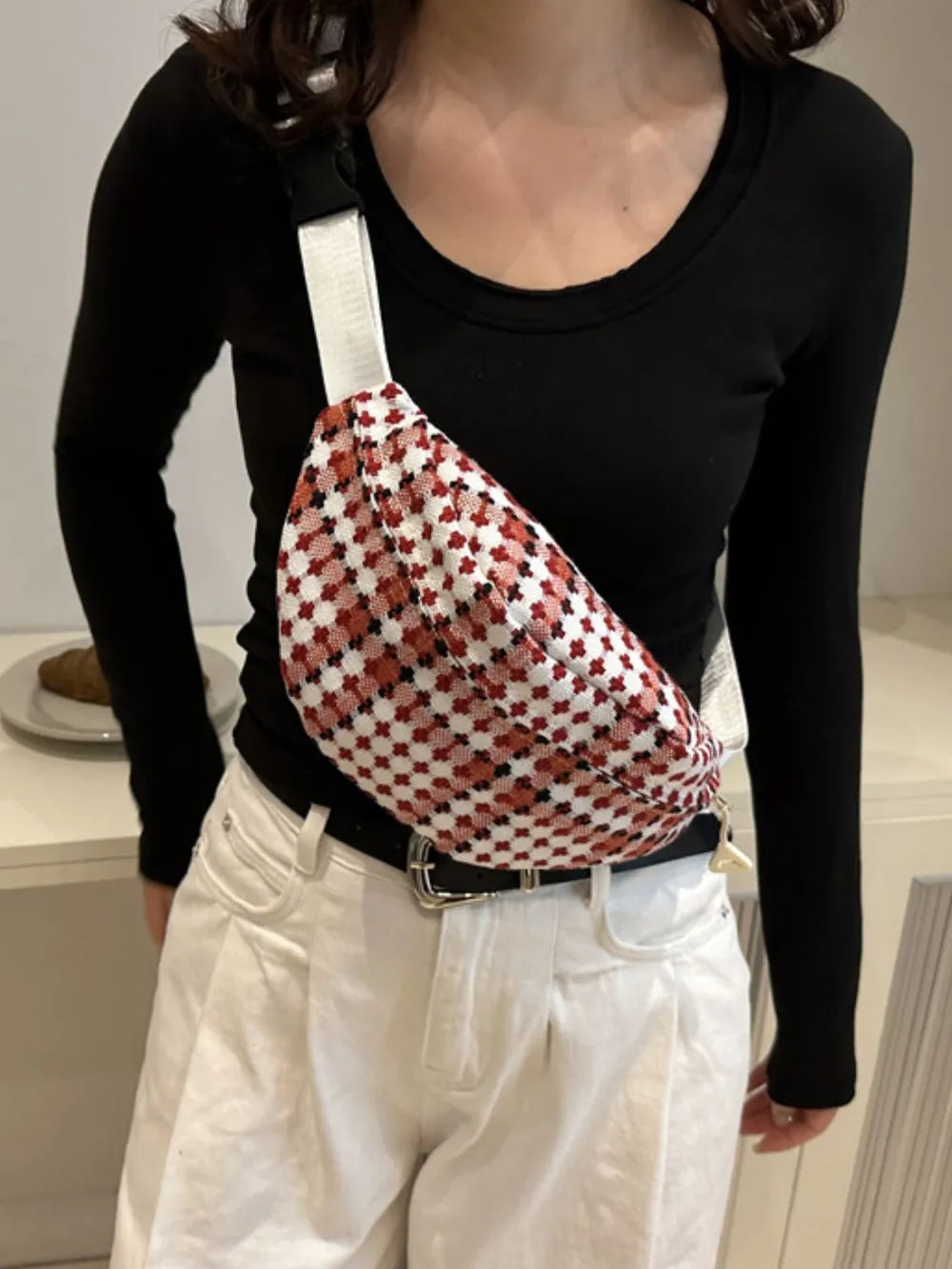 Plaid Wide Strap Crossbody Bag eprolo