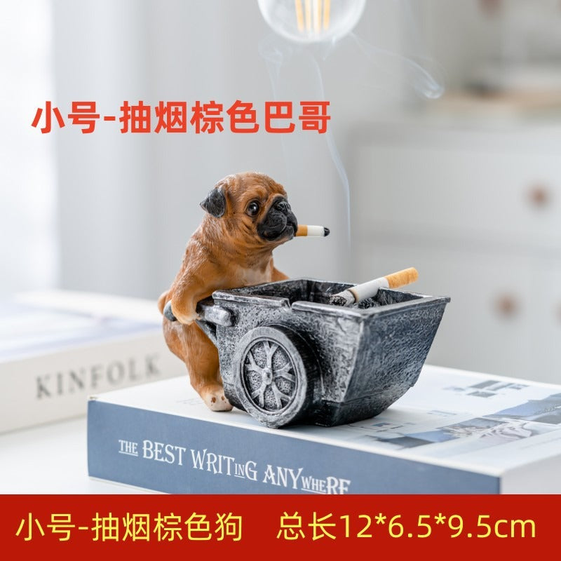 Puppy ashtray creative personality trend anti-fly ash home living room office anti-smoke resin ornaments eprolo