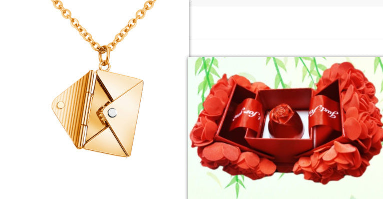 Fashion Jewelry Envelop Necklace Women Lover Letter Pendant Best Gifts For Girlfriend Shopera