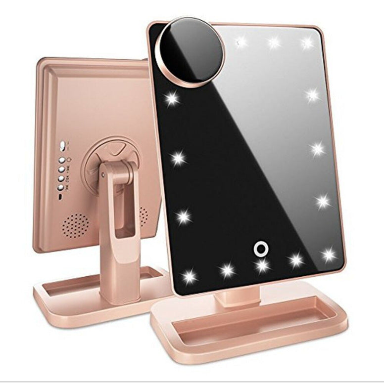 Touch Screen Makeup Mirror With 20 LED Light Bluetooth Music Speaker 10X Magnifying Mirrors Lights Shopera