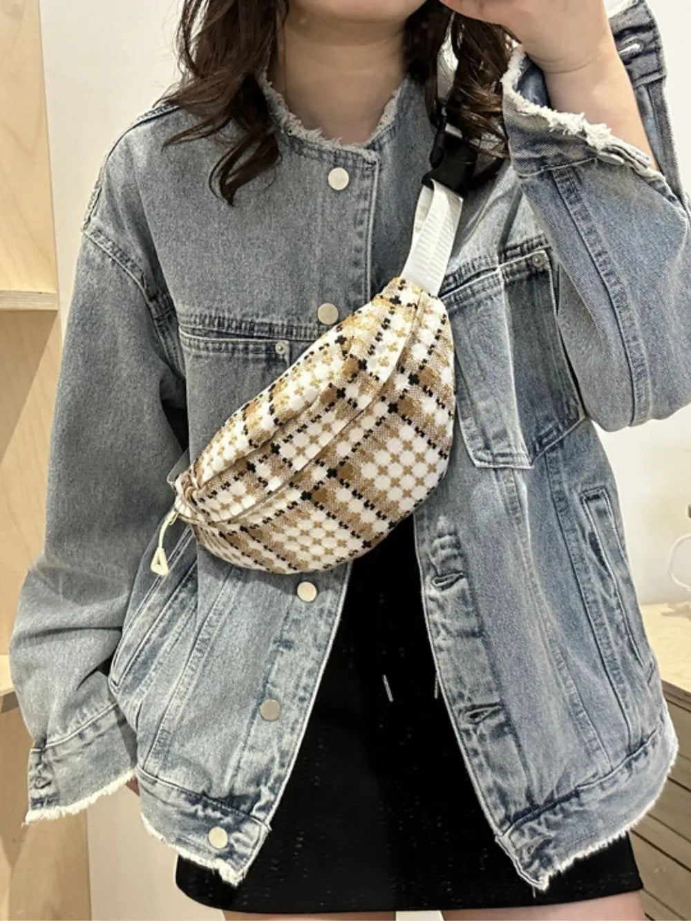 Plaid Wide Strap Crossbody Bag eprolo