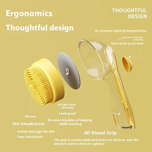 Silicone Pet Bath Brush – Soft Dog & Cat Shampoo Scrubber