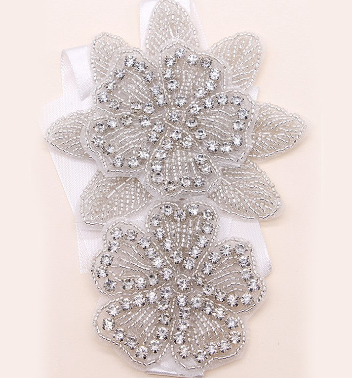 Sweet princess bridal headgear handmade crystal inlaid rhinestone flower cloth headband hair ornament eprolo