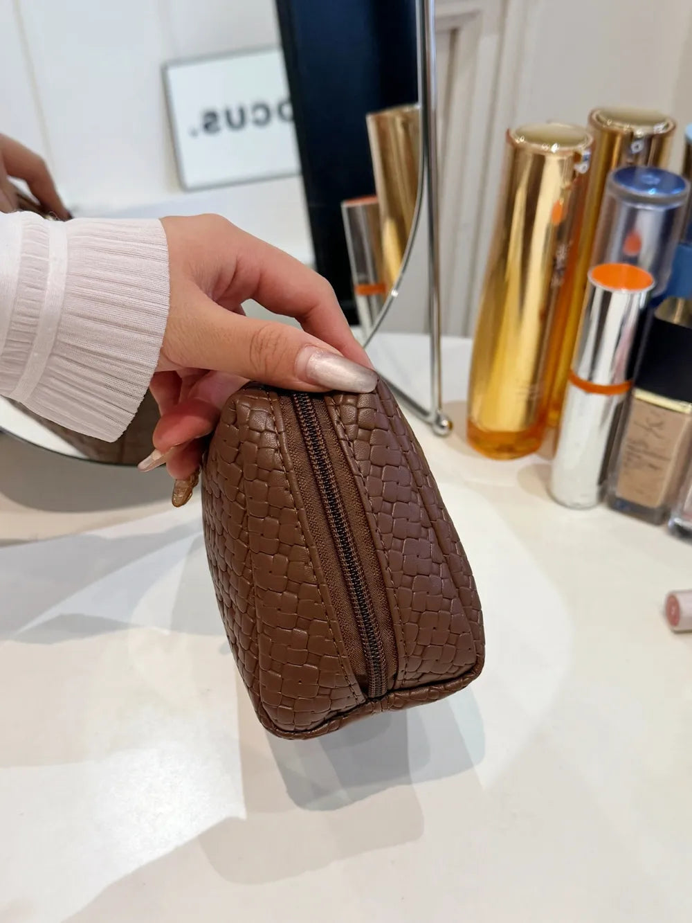 PU Leather Woven Clutch eprolo