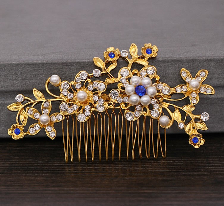 Hair comb, bridal rhinestone and pearl headdress, wedding dress accessories eprolo