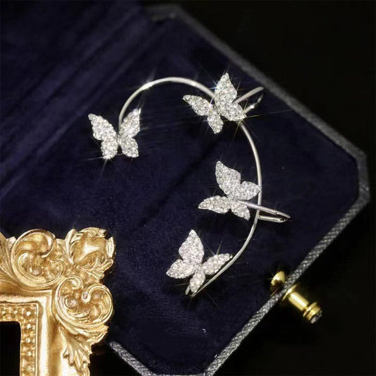 Fashion Earring Butterfly Ear Clip And Ear Hook Jewelry Shopera