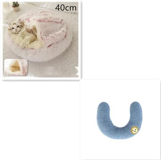 2 In 1 Dog And Cat Bed Pet Winter Bed Round Plush Warm Bed House Soft Long Plush Pets Bed Pet Products null