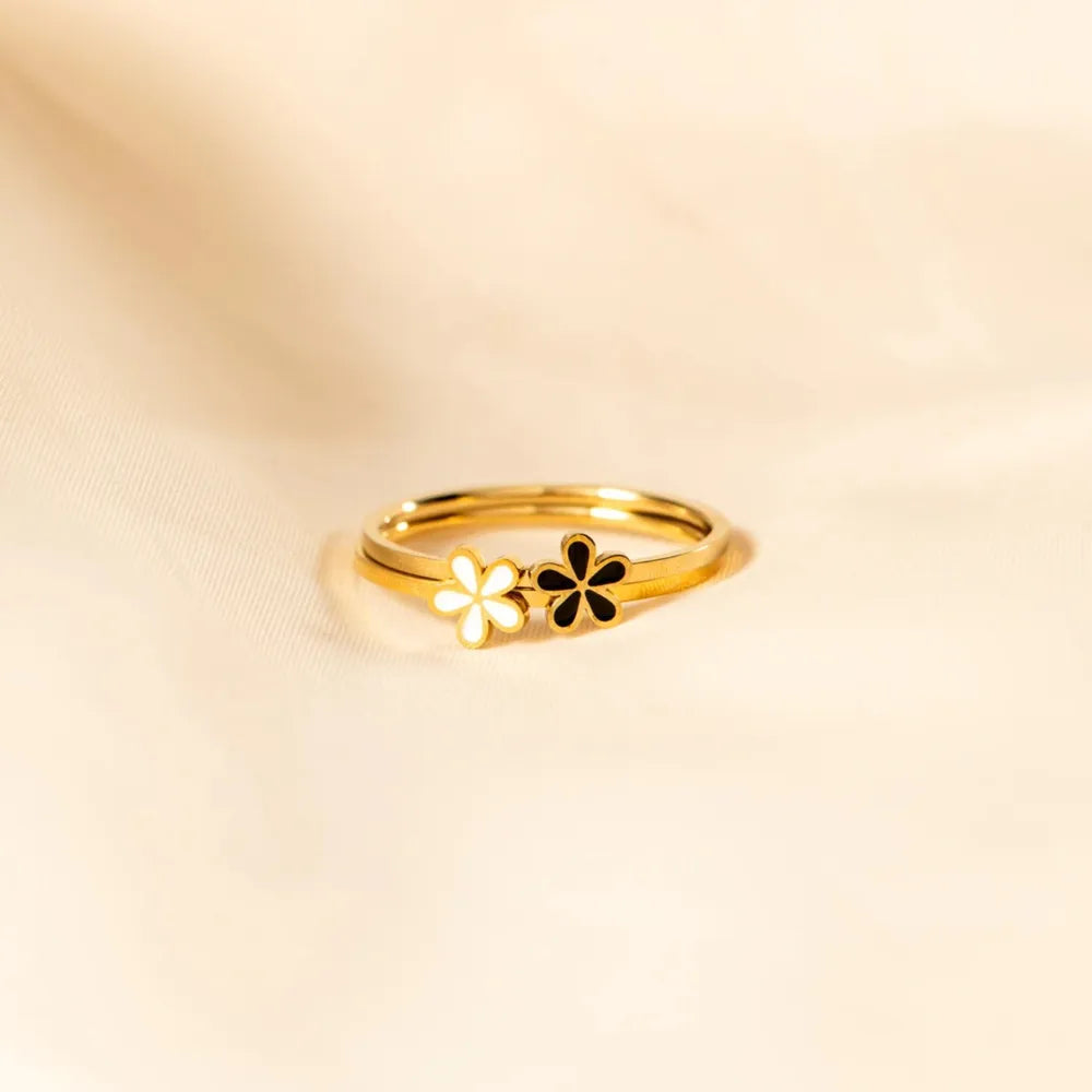925 Sterling Silver Enamel Flower Ring eprolo
