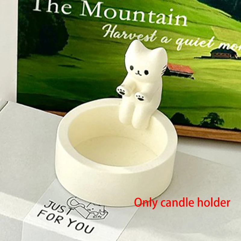 Kitten Candle Holder,Cute Grilled Cat Aromatherapy Candle Holder, Desktop Decorative Ornaments, Birthday Gifts eprolo