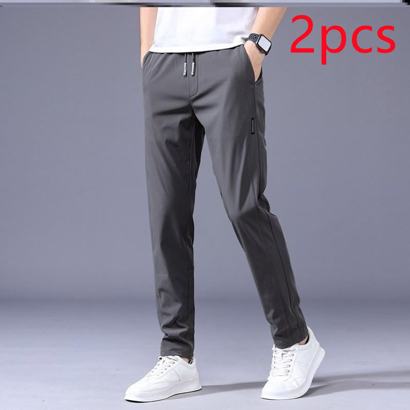 Drawstring Trousers Thin Casual Pants Korean Version Loose Straight Sweatpants Mens Clothing Shopera