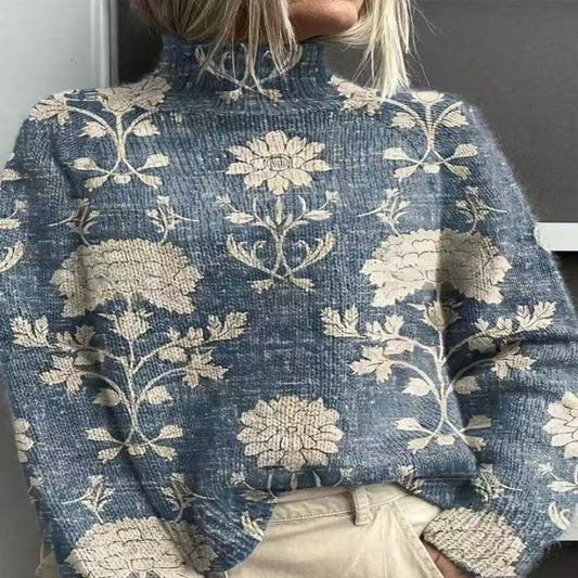 Women's Christmas Printed Turtleneck Sweater Shopera