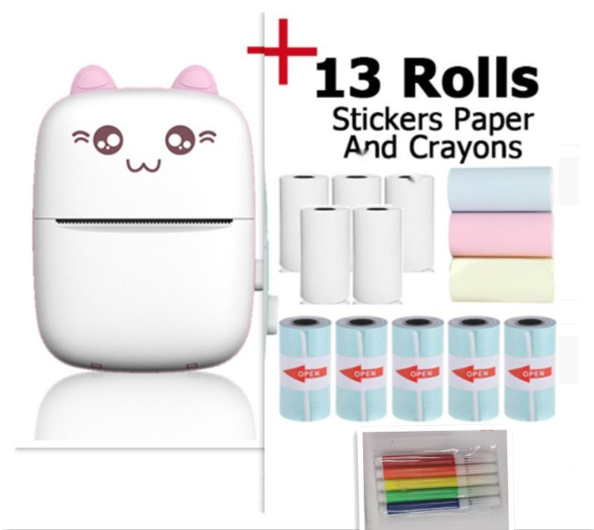 Mini Printer Portable Mini Bluetooth WiFi New Wrong Printer Mobile Phone Photo Title Note Hot Print Pocket Student Error Label Printer Shopera