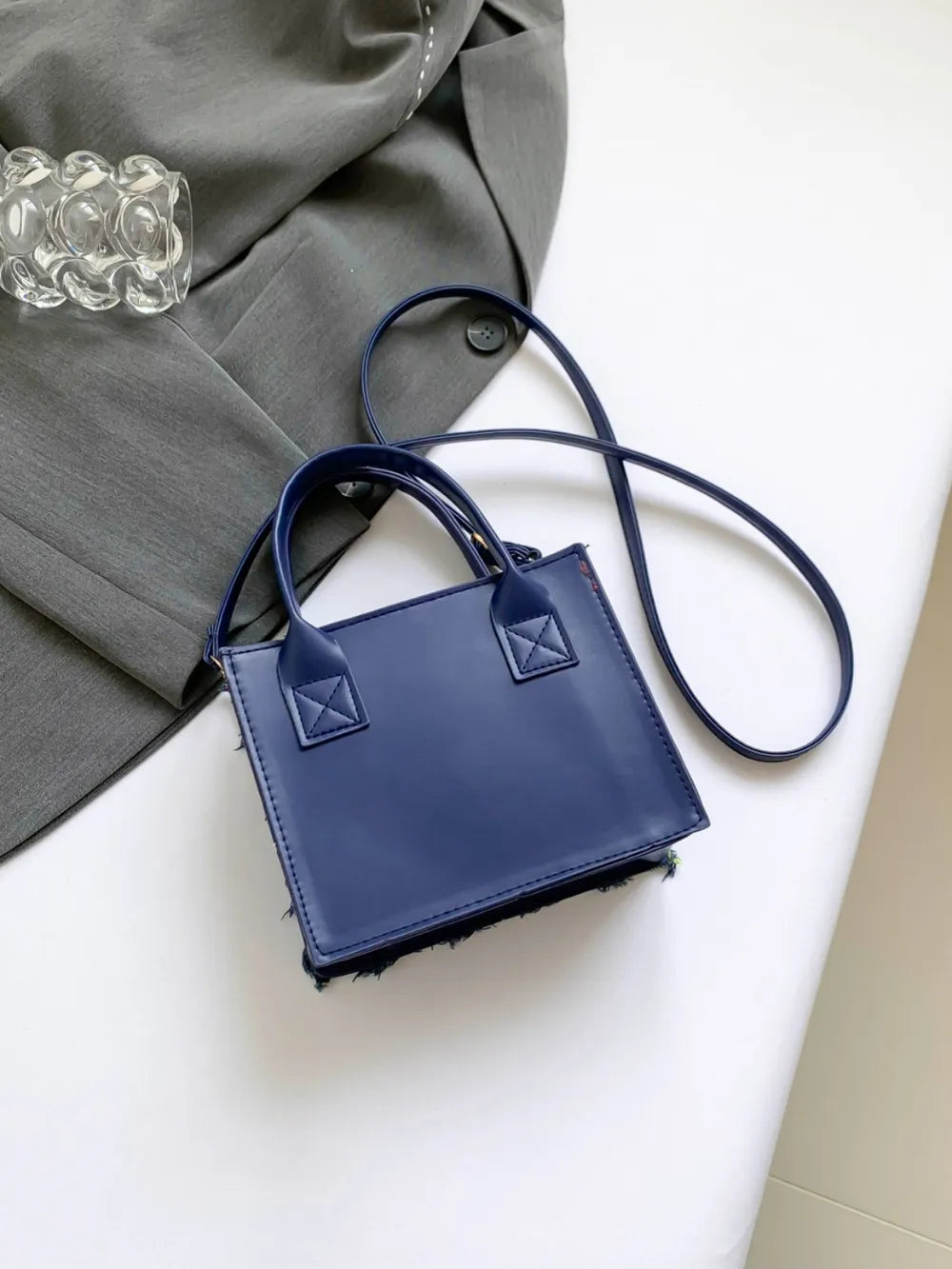 Raw Edge Plaid Shoulder Bag eprolo