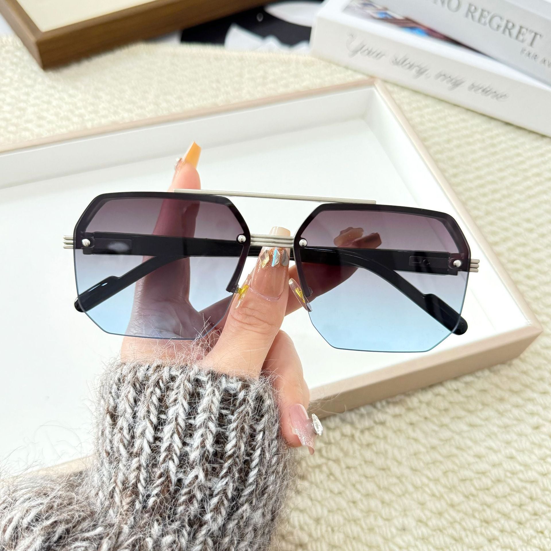 Fashion Men And Women Couple Glasses Frameless