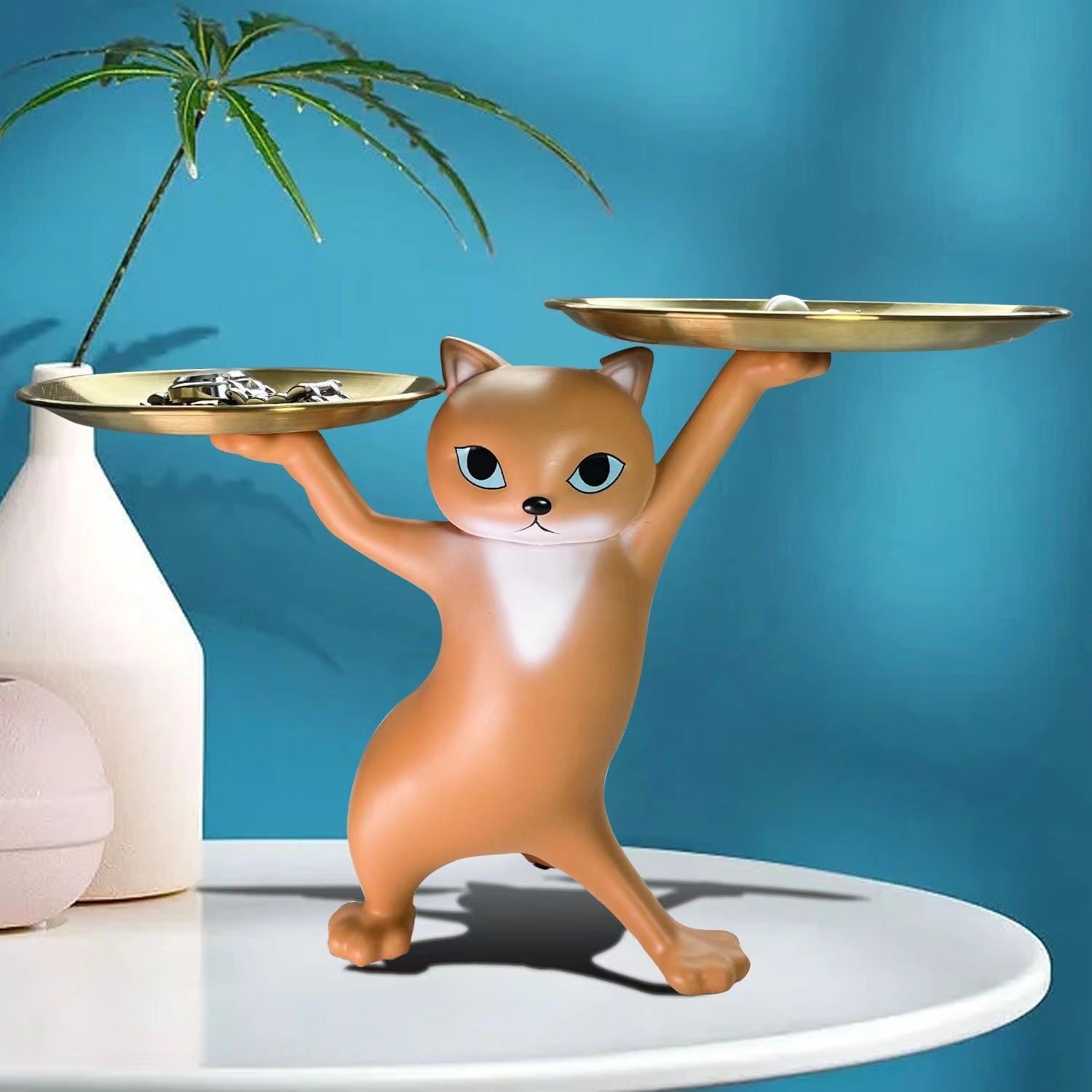 Animal ornaments enchanting cat tray storage living room foyer desktop home decoration ornaments resin eprolo