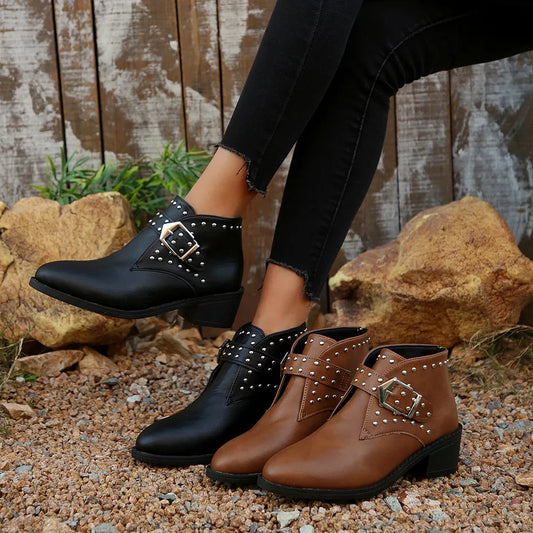 Studded Buckle Chelsea Boots eprolo