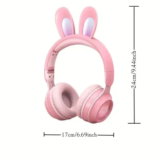 Cute Rabbit Wireless Headphones with RGB LED for Kids Shopera
