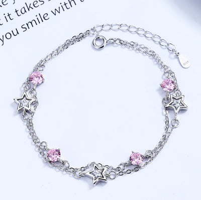 Double Layer Star Bracelet in S925 Sterling Silver