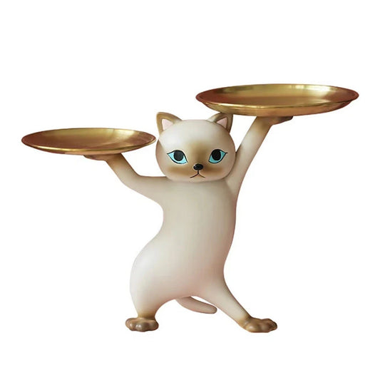 Animal ornaments enchanting cat tray storage living room foyer desktop home decoration ornaments resin eprolo